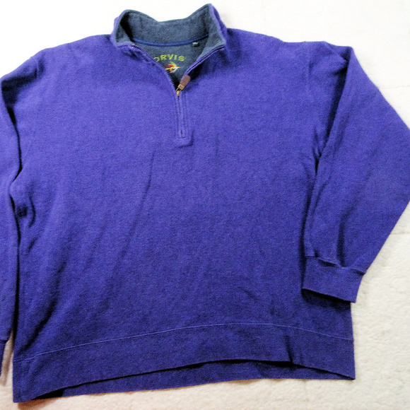 Orvis Trout Fishing Purple Qtr Zip Jacket Size XL - Picture 1 of 6